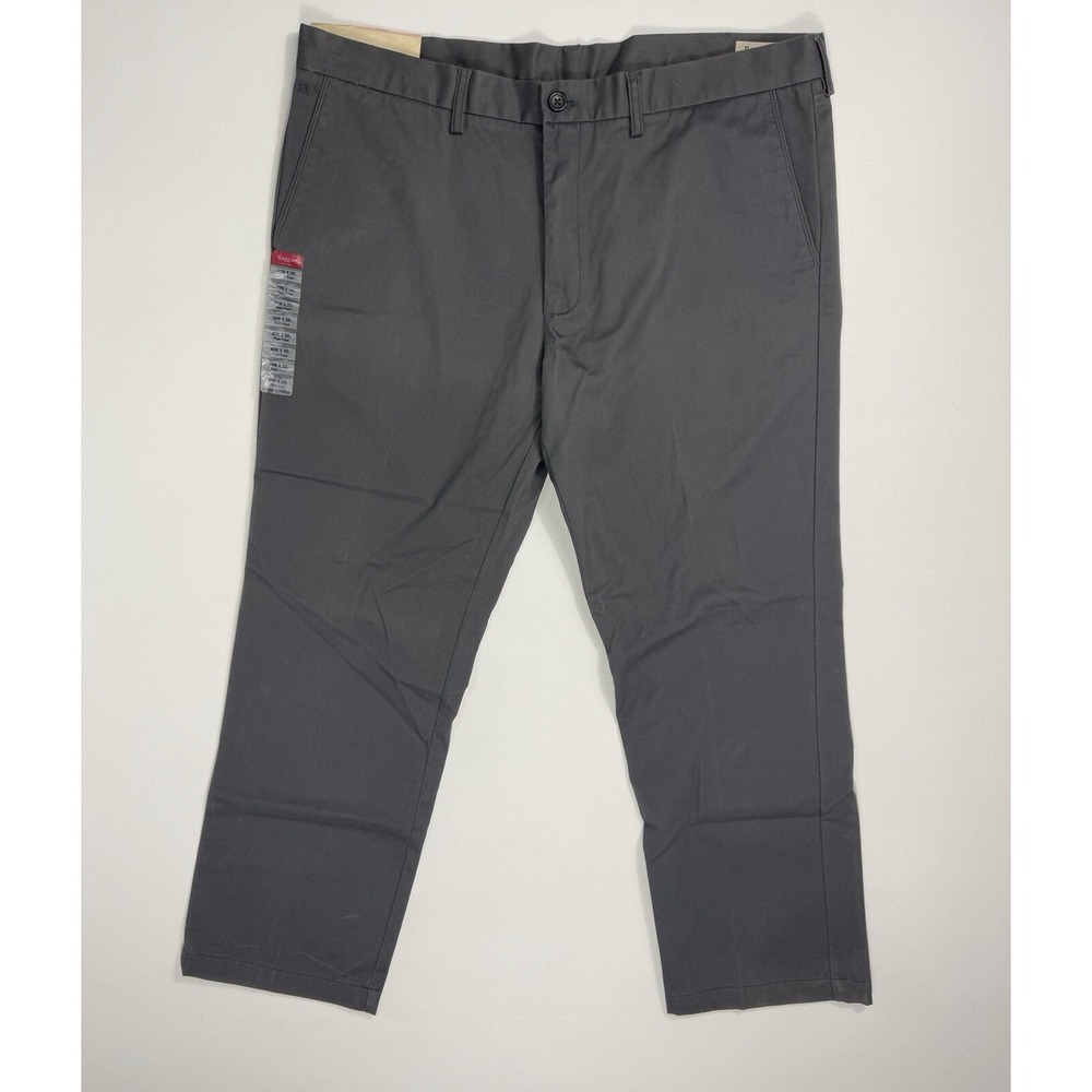 Haggar Mens 40x30 Standard Khaki Straight Fit Wrinkle Resistant Grey Pants NWT